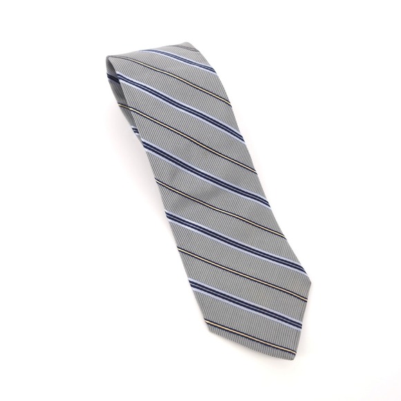 Brooks Brothers Other - Brooks Brothers Makers and Merchants Mens Tie Silk Grey Navy Gold Repp Stripe
